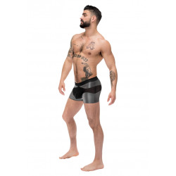 male power Boxer sexy IRON CLAD Noir-Argenté